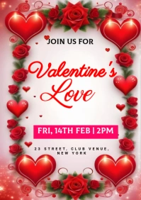 valentine's event flyer A1 template