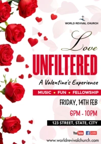 Valentine's event flyer A3 template