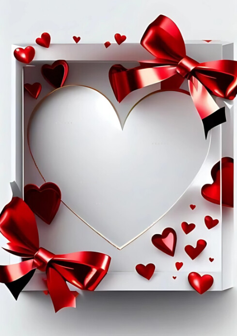 Valentine's frame Mockup A4 template