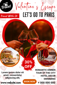 Valentine's getaway flyer Póster template