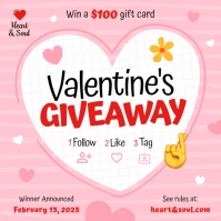 Valentine's Giveaway Contest Instagram Post template