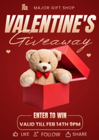 valentine's giveaway flyer A3 template
