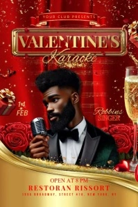 Valentine's Karaoke Poster template