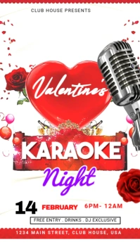 valentine's karaoke night Historia de Instagram template