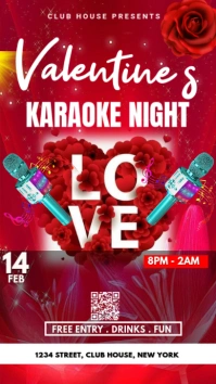 valentine's karaoke night Historia de Instagram template