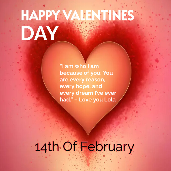 Valentine's love messages template Quadrat (1:1)