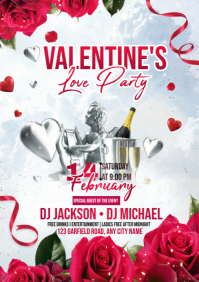 Valentine's Love Party A5 template