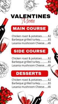 Valentine's menu Instagram Story template