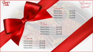 White Valentine's Menu 数字显示屏 Template