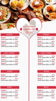 Valentine's Menu Affichage numérique (9:16) template