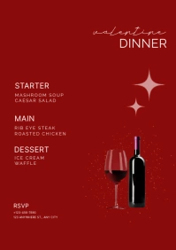 Valentine's Menu A4 template