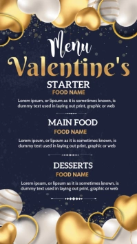 valentine's menu Instagram Story template