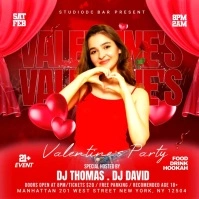 Valentine's Night Party Flyer Square (1:1) template