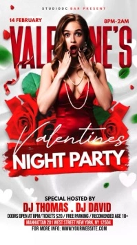 Valentine's Night Party Social Media ad Historia de Instagram template