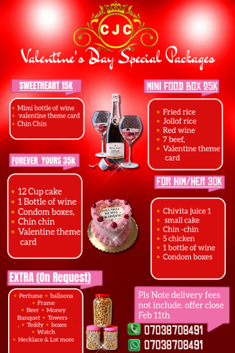 Copy of Valentine's package flyer | PosterMyWall