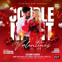 Valentine's Party couple Night video Square (1:1) template