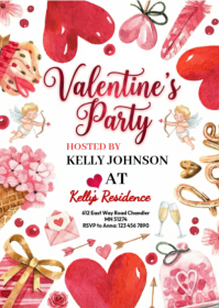 Valentine's Party A6 template