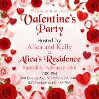 Valentine's Party Publicación de Instagram template