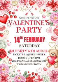 Valentine's Party A4 template