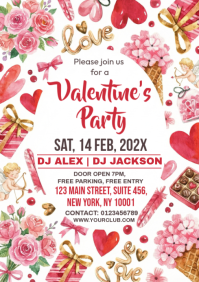 Valentine's Party A4 template