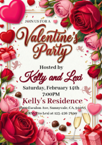 Valentine's Party A4 template