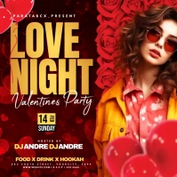 Valentine's Party flyer Square (1:1) template