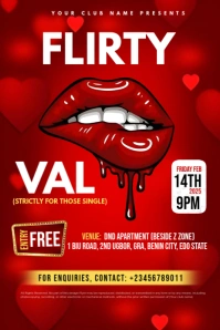 Valentine's party flyer Pinterest na Graphic template