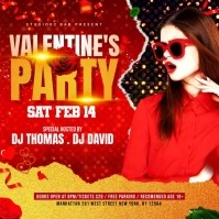 Valentine's Party flyer Квадрат (1 : 1) template