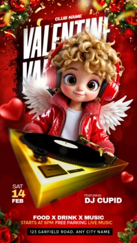 valentine's party invitation Historia de Instagram template