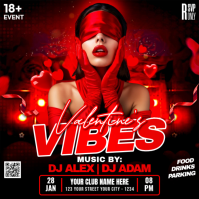 valentine's party night Carré (1:1) template