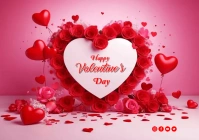 Valentine's party poster A4 template