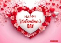 Valentine's party poster A4 template