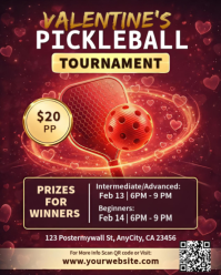 Valentine's Pickleball Tournament Instagram Portrait template
