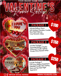 Valentine's Room Setup Packages | Romantic Date Night Decor Flyer Instagram Portrait template