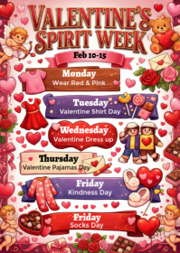 Valentine's Spirit Week A6 template