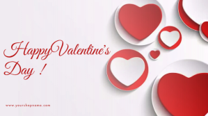 White Valentine's Day 数字显示屏 Template