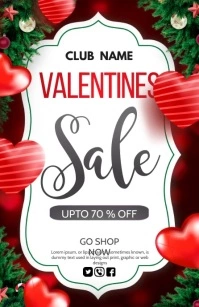 Valentine, Valentines retail Demi-page de format Wide template