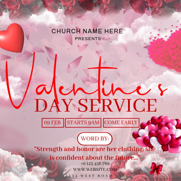 Valentine,s day Square (1:1) template