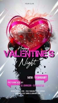 valentine`s day Night Digital Display template