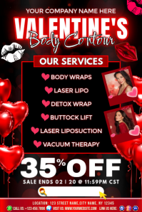 Valentine’s Body Contour Beauty Sale Plakat template