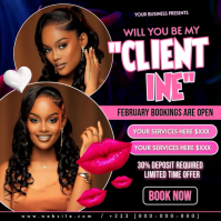 Valentine’s Day Beauty Booking Flyer | February Client Booking Promo Template Instagram Post