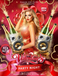 Valentine’s day club bar design Flyer (US Letter) template