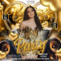 Valentine’s day club bar GOLD design Square (1:1) template