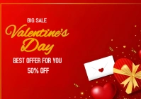 Valentine’s Day discount offer template Открытка