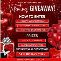 Red Valentine's Giveaway Instagram Post Template