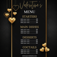 valentine’s day menu template Publicación de Instagram