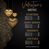 valentine’s day menu template Instagram Plasing