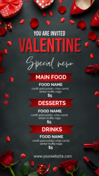 valentine’s day menu template Instagram Story