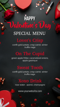 valentine’s day menu template Instagram Story