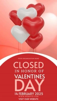 valentine’s day shop closed notice design template Instagram Story
